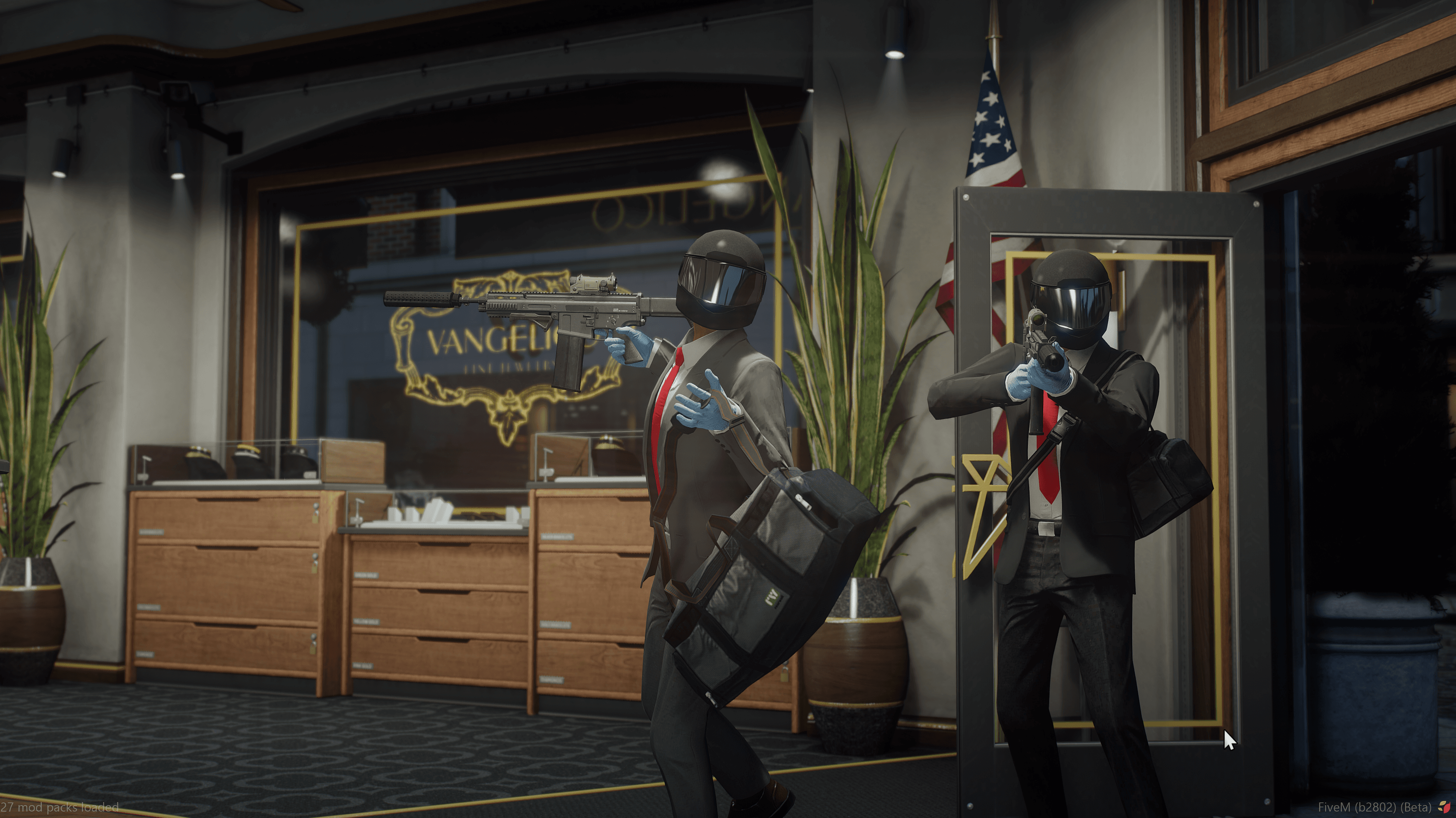 Armed crew robbing the Vangelico jewelry store
